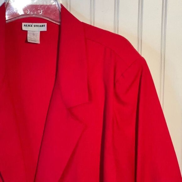 Vintage Alice Stuart One Button Blazer Jacket Women's size X-Large Red Office - Picture 3 of 11